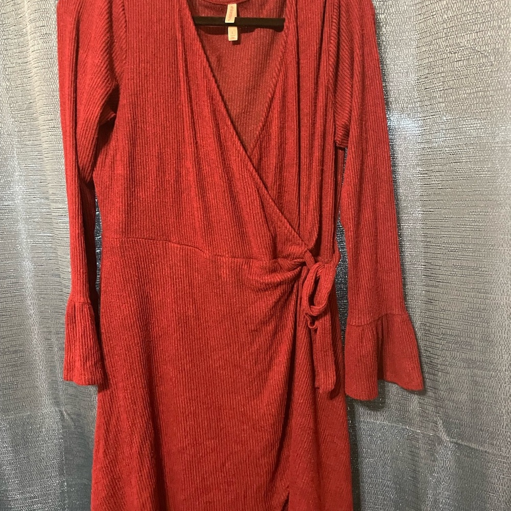 Elegant Red Wrap Dress